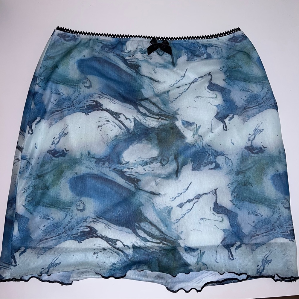 Teal Water Marble Skirt